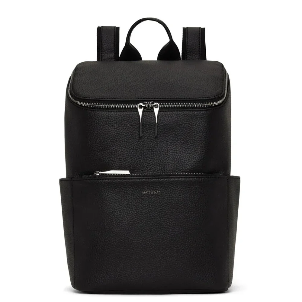 Matt & Nat Brave Vegan Backpack Black Purity Collection Laptop Bag NWT